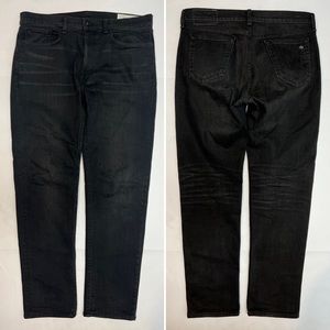 Rag & Bone Fit 2 Slim Rockwell Faded Black Stretch 34x31 Straight  Denim Jeans